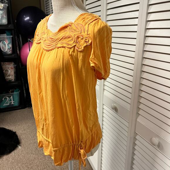 Vivienne Tam Orange Textured Top - Picture 6 of 8